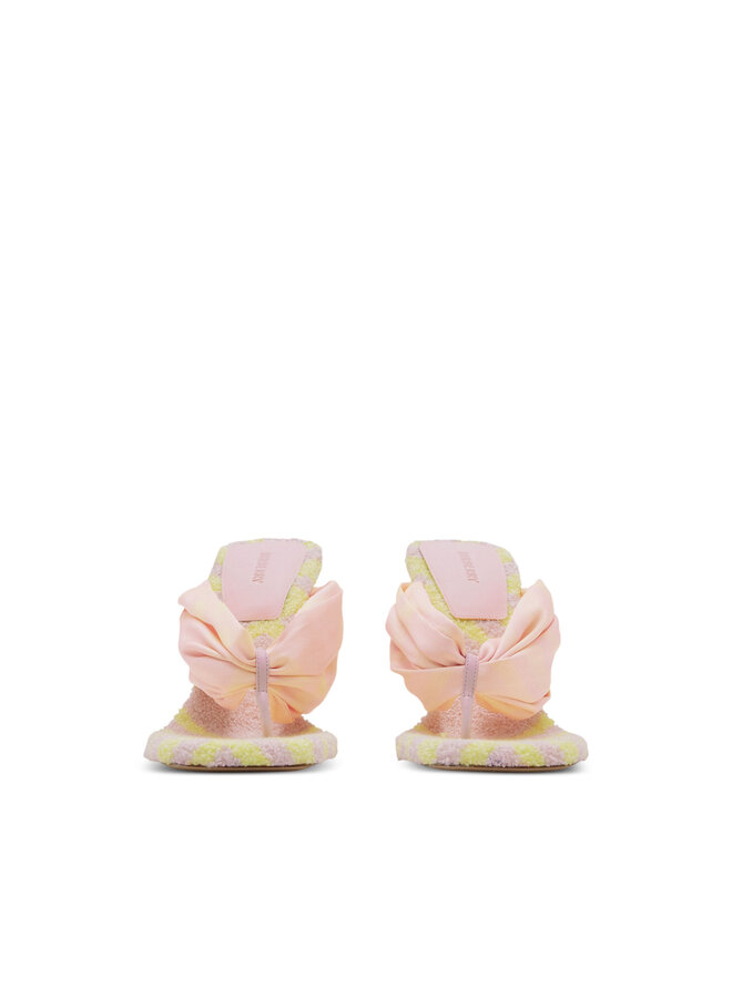 Check Pool High Heel Mules in Light Pink