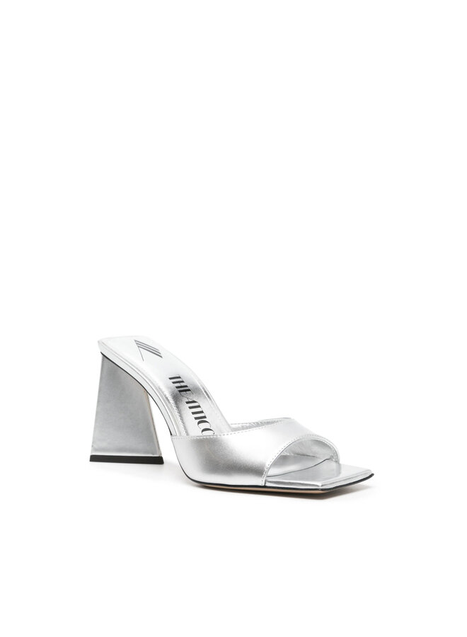 Devon Mid Heel Mules in Silver