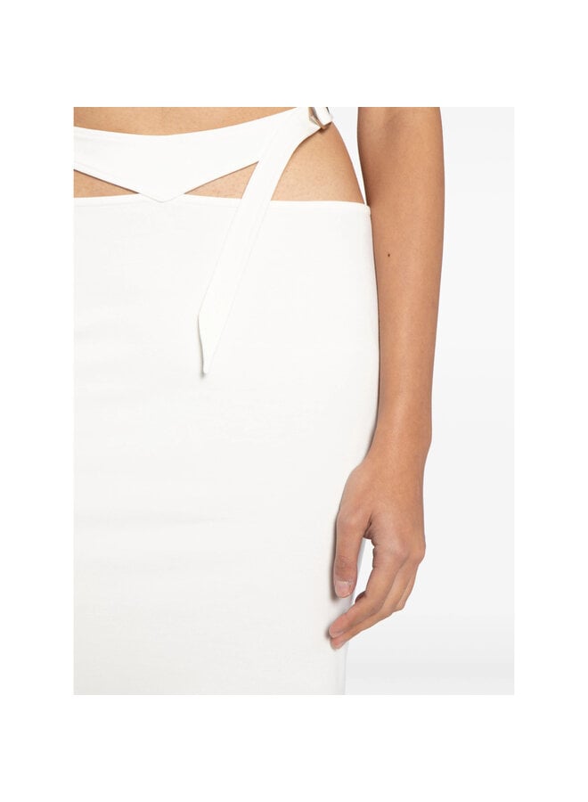Cut-Out Midi Skirt in White