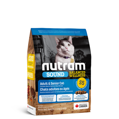 Nutram Cat S5 Sound Adult & Senior Dry 1.13kg Nutram Cat S5 Sound Adult & Senior Dry 1.13kg