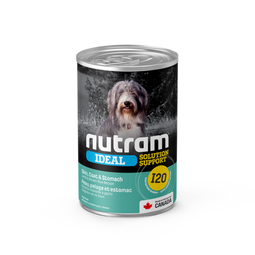 Nutram Dog I20 Ideal Skin, Coat & Stomach 12oz can - each Nutram Dog I20 Ideal Skin, Coat & Stomach 12oz can - each