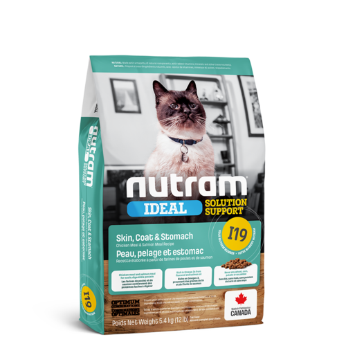 Nutram Cat I19 Ideal Skin Coat & Stomach Dry 5.4kg Nutram Cat I19 Ideal Skin Coat & Stomach Dry 5.4kg