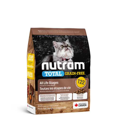Nutram Cat T22 Total Grain Free Chicken & Turkey Dry 1.13kg Nutram Cat T22 Total Grain Free Chicken & Turkey Dry 1.13kg