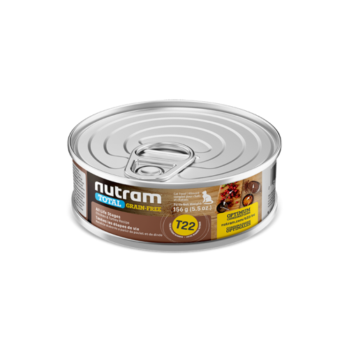 Nutram Cat T22 Total Grain Free Chicken Turkey Duck Wet Food 5oz can - each Nutram Cat T22 Total Grain Free Chicken Turkey Duck Wet Food 5oz can - each
