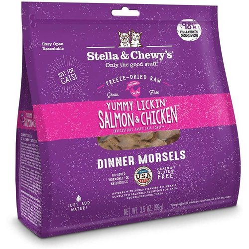 Stella & Chewy's Freeze Dried Yummy Lickin' Salmon & Chicken Cat Food 9oz Stella & Chewy's Freeze Dried Yummy Lickin' Salmon & Chicken Cat Food 9oz