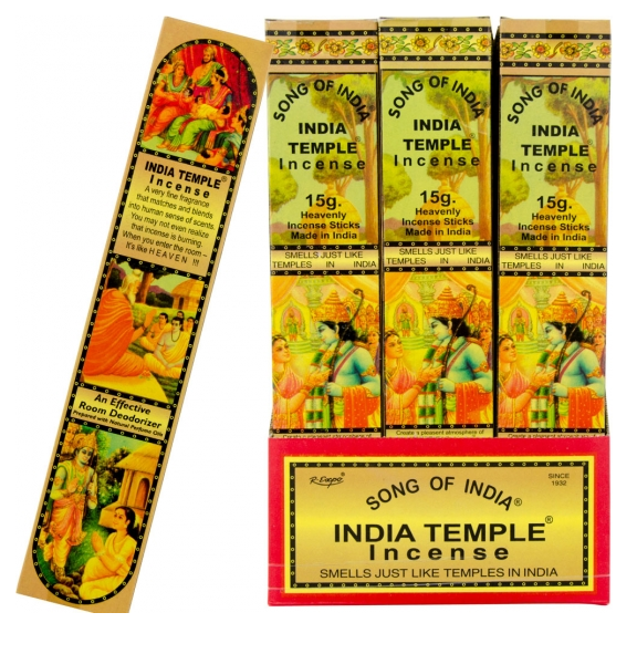 INDIA TEMPLE INCENSE (15 GR PACK OF 24)