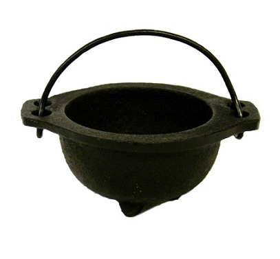 CAULDRON - IRON WITH HANDLE (NO LID 3 INCH)