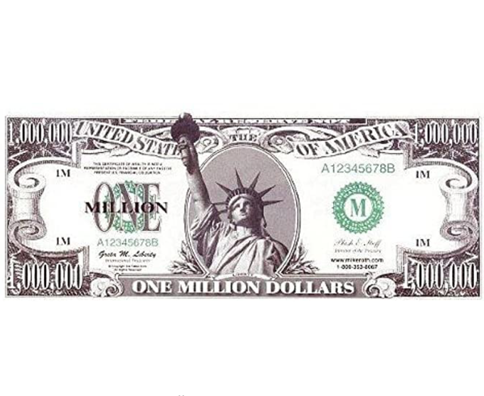 new 1000000 dollar bill