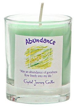 VOTIVE CANDLE IN GLASS -  ABUNDANCE