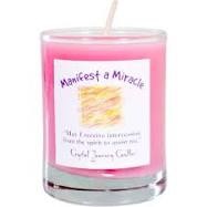 VOTIVE CANDLE IN GLASS -  MANIFEST A MIRACLE