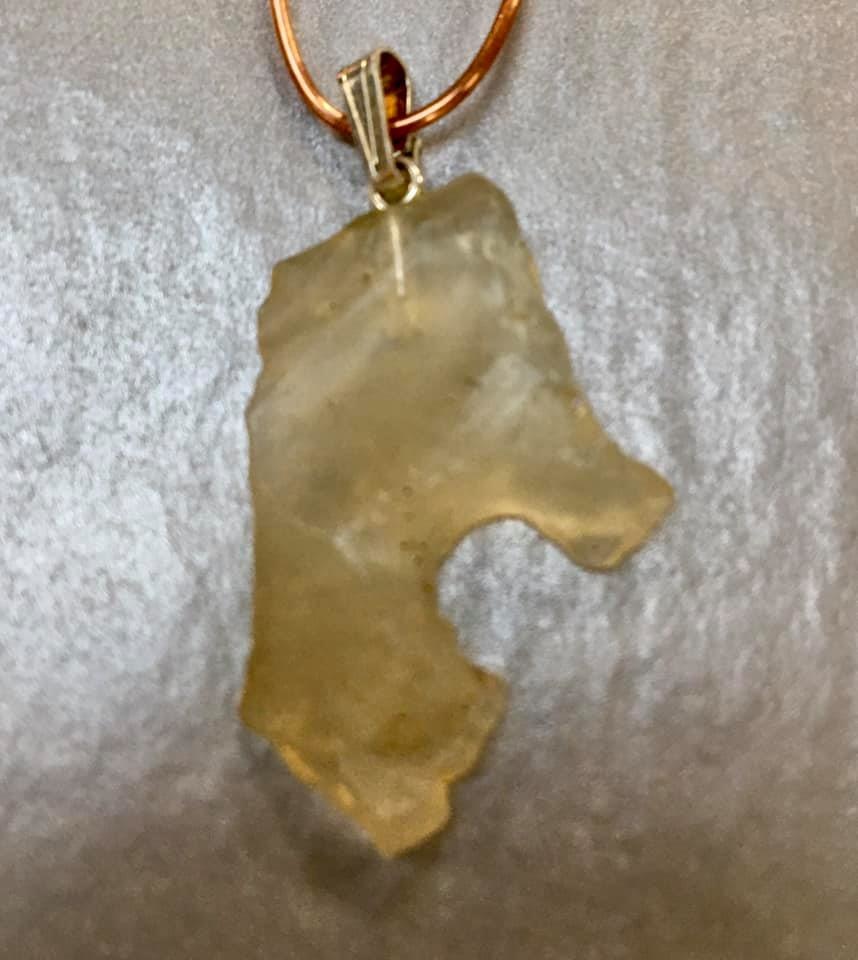 Pendant Libyan Desert Glass Raw The Bag Lady Intuitive Gifts