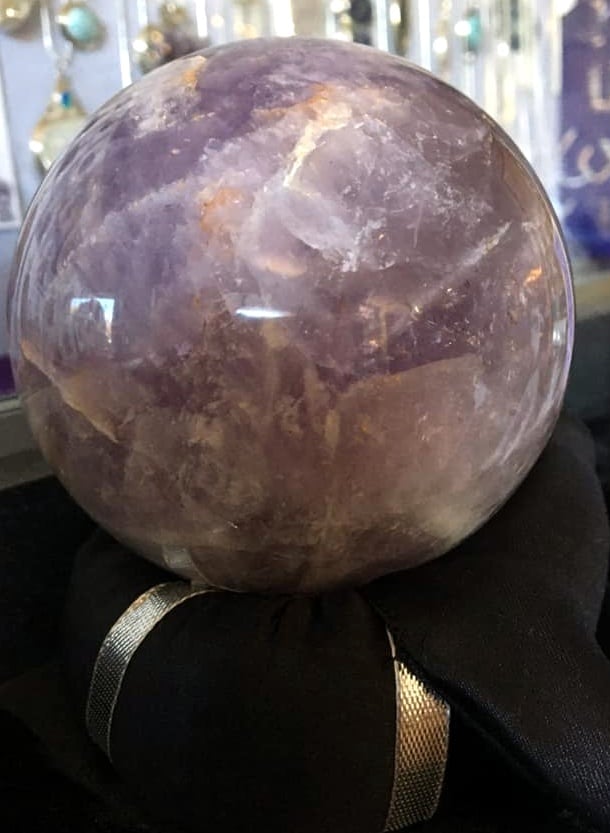 STONE AMETHYST CACOXENITE SPHERE LARGE (GOIAS, BRAZIL)
