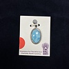 PENDANT LARIMAR OVAL ROPE SETTING STERLING SILVER
