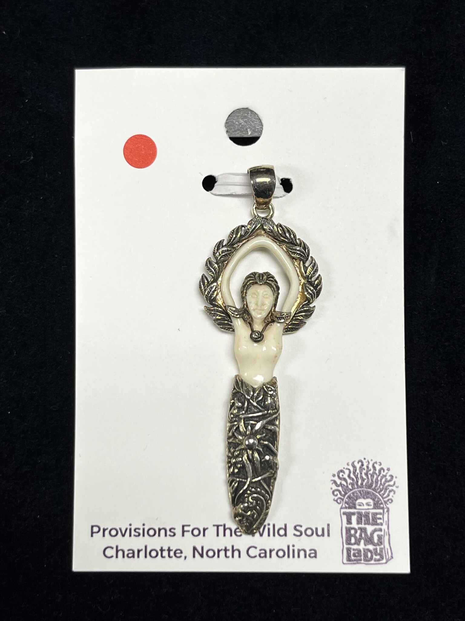 PENDANT STERLING GODDESS BONE