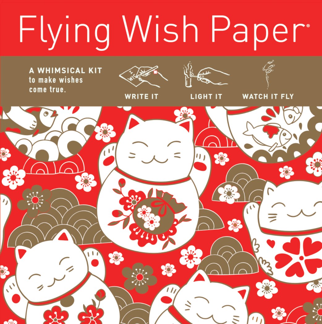 FLYING WISH PAPER MINI KIT W/ 15 WISHES & ACCESSORIES, LUCKY CATS