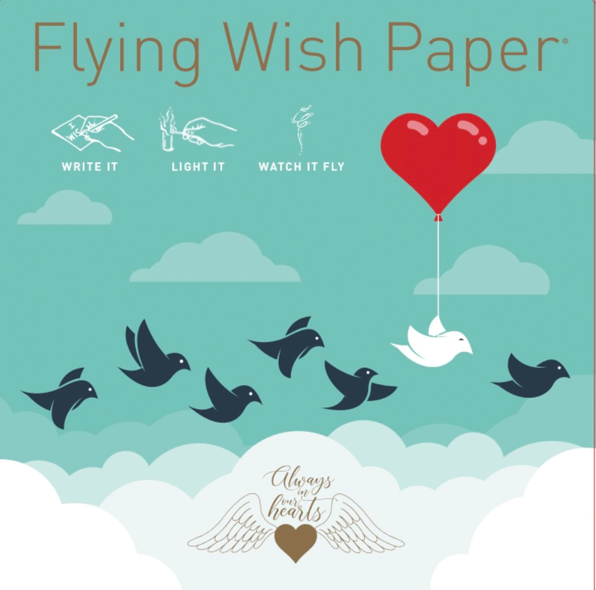 FLYING WISH PAPER MINI KIT W/ 15 WISHES & ACCESSORIES, ALWAYS