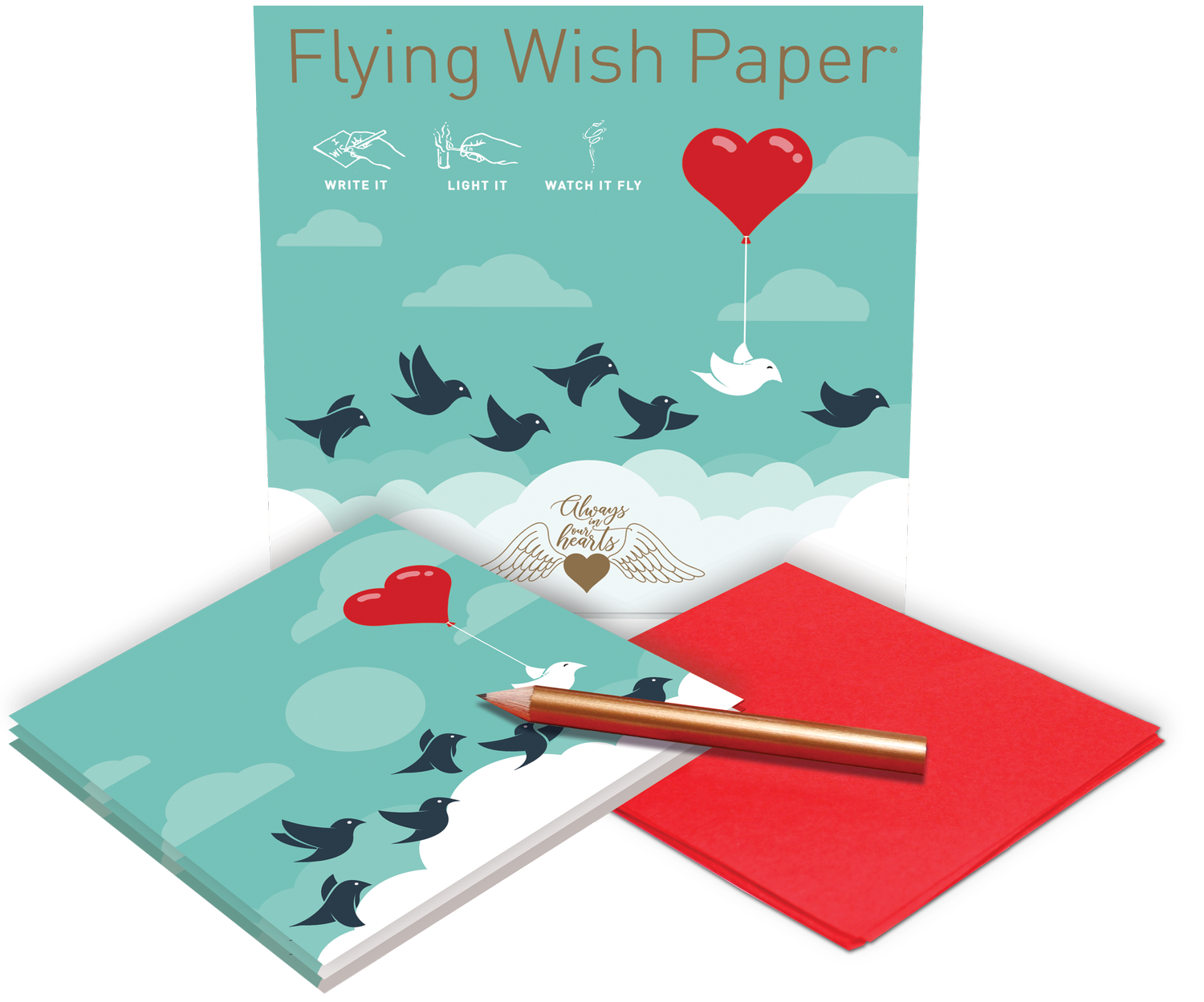 FLYING WISH PAPER MINI KIT W/ 15 WISHES & ACCESSORIES, ALWAYS