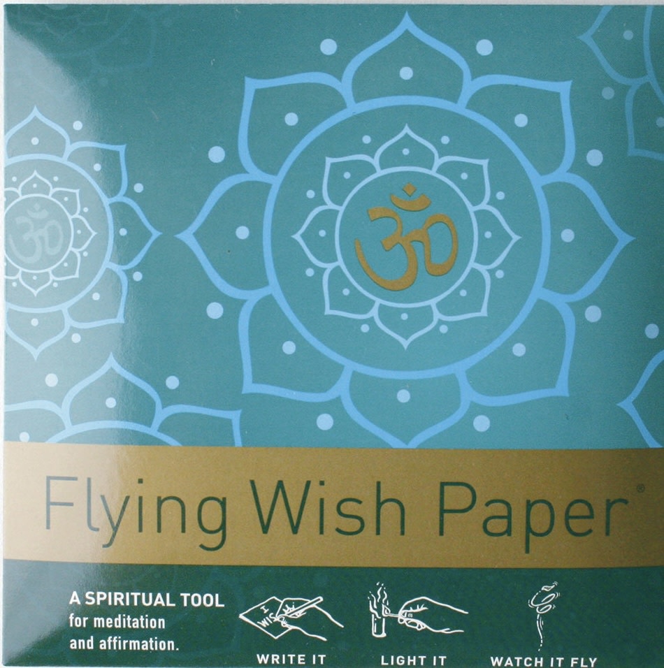 FLYING WISH PAPER MINI KIT W/ 15 WISHES & ACCESSORIES, GOLDEN OM