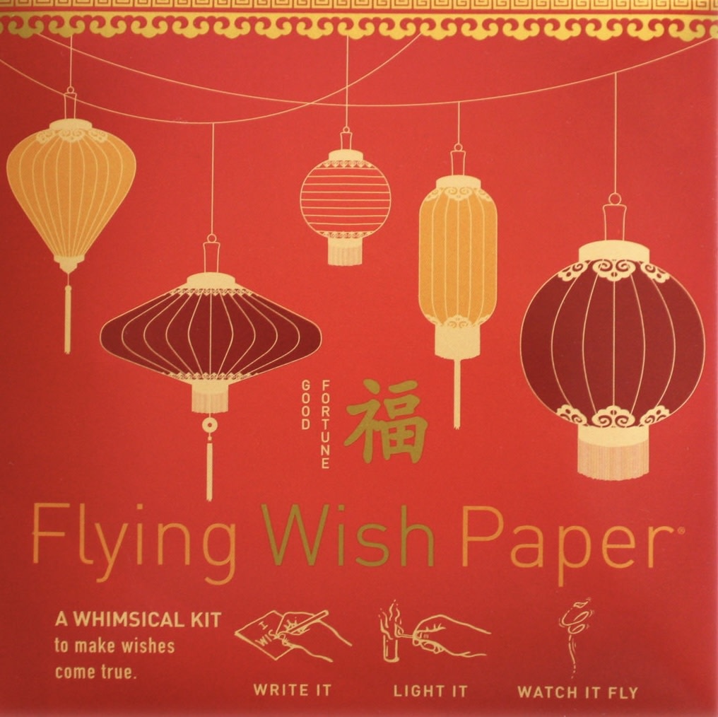 FLYING WISH PAPER MINI KIT W/ 15 WISHES & ACCESSORIES, GOOD FORTUNE
