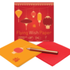 FLYING WISH PAPER MINI KIT W/ 15 WISHES & ACCESSORIES, GOOD FORTUNE