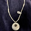 NECKLACE METAL CIRCLES /SHELL BEAD STRAND BLK