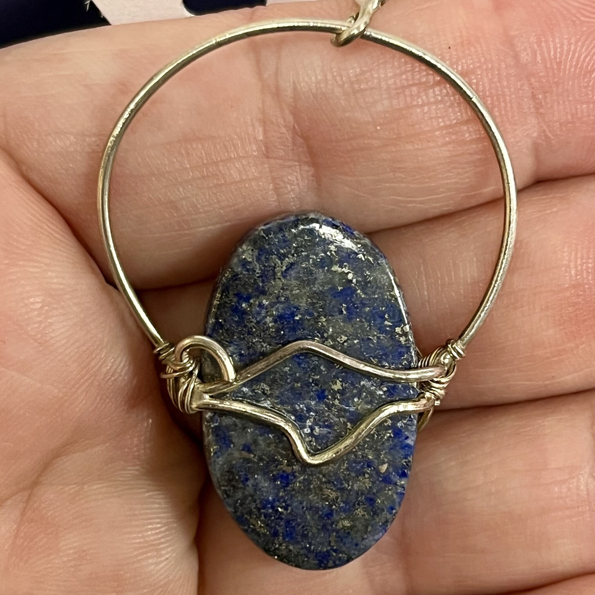 PENDANT WIRE WRAPPED LAPIS LAZULI