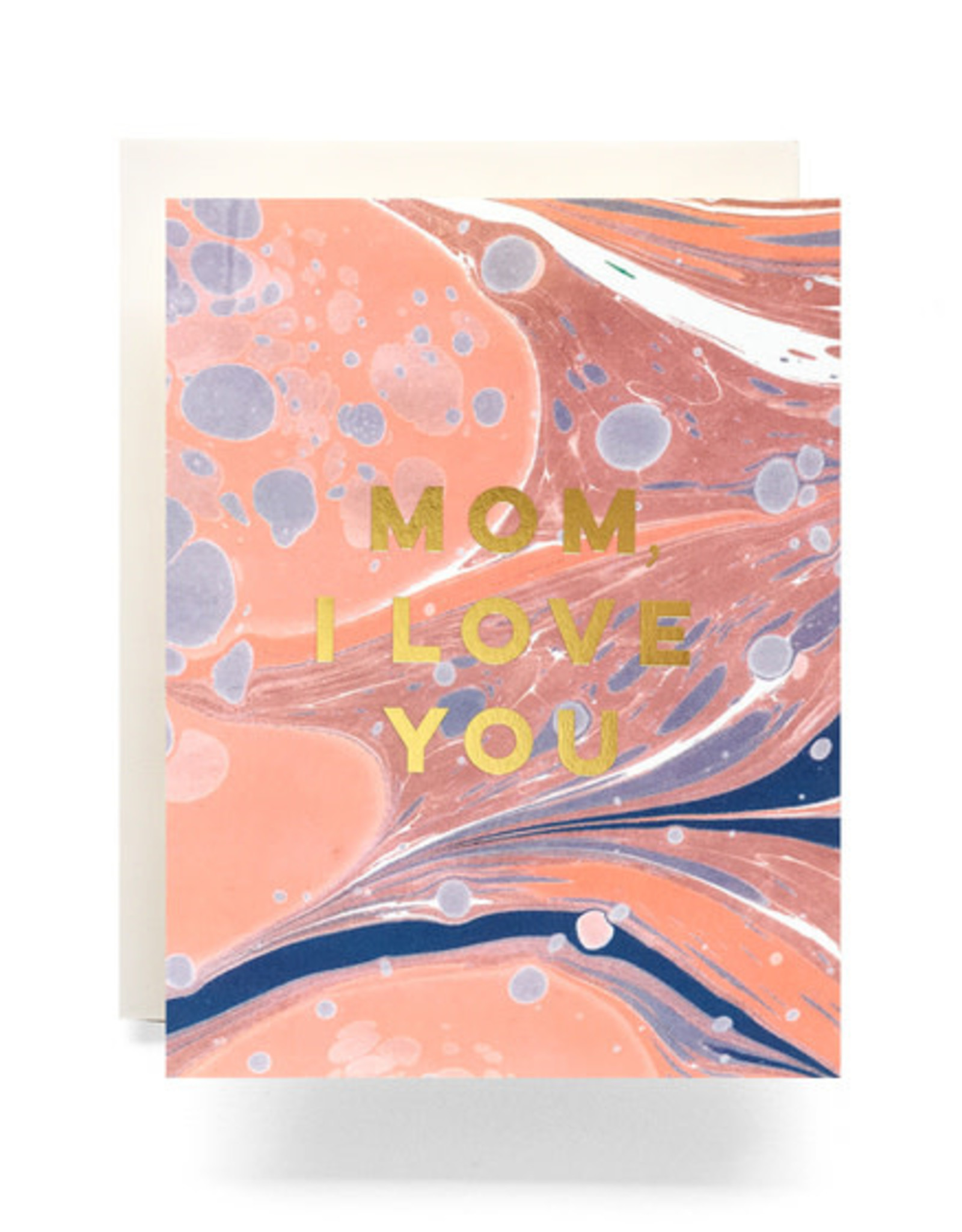 Mom I love You Marblized Greeting Card - Antiquaria