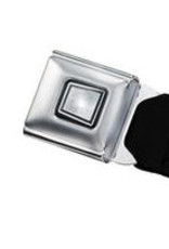 Buckle Down Belts Starburst Seatbelt Belt - Paw Print Black/White Webbing