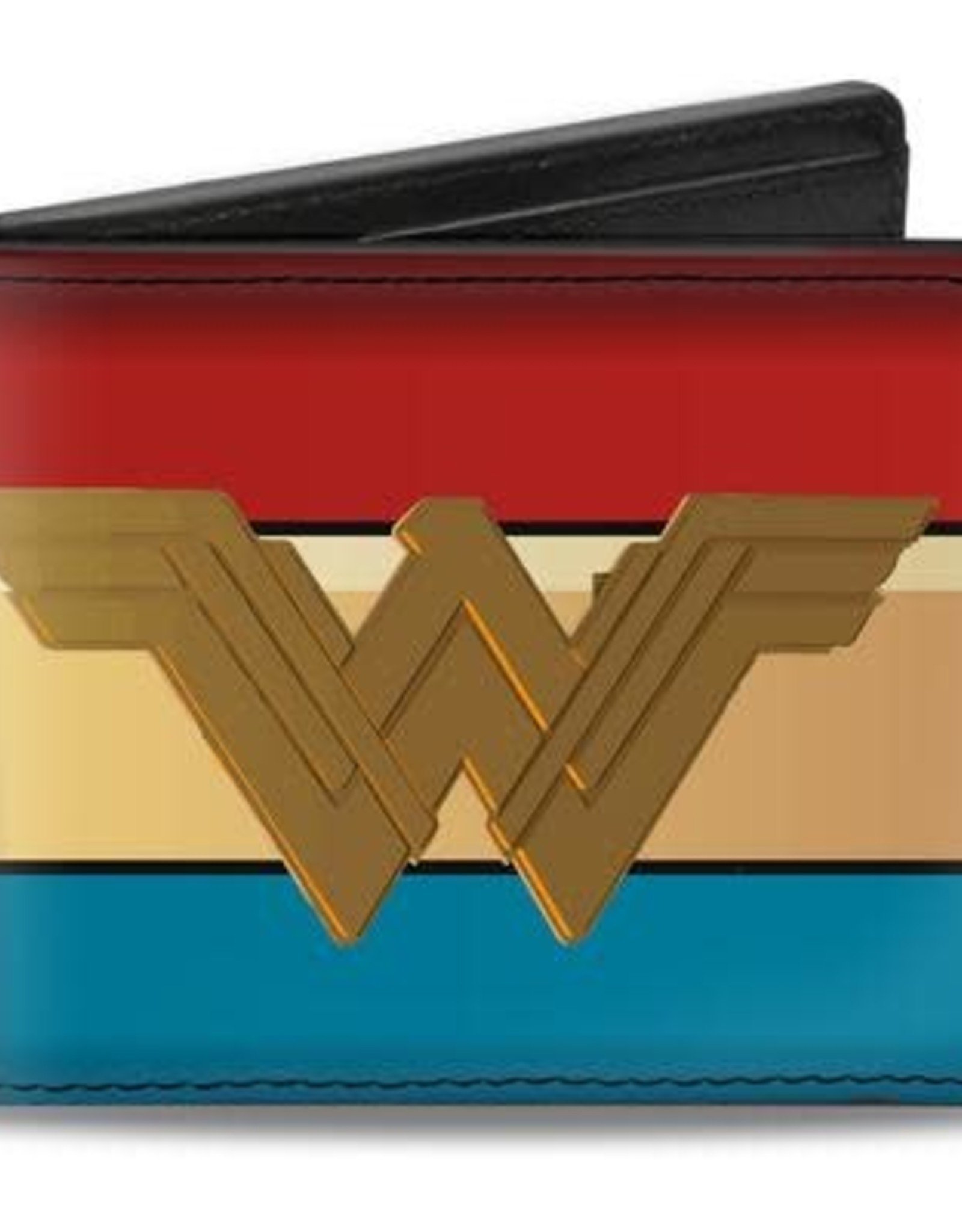 Buckle Down Belts Wonder Woman Icon 2017 - Bi-Fold Vinyl Wallet with Stripes