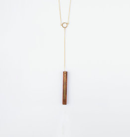 Mata Traders Winslow Necklace, Wood + Brass - Mata Traders