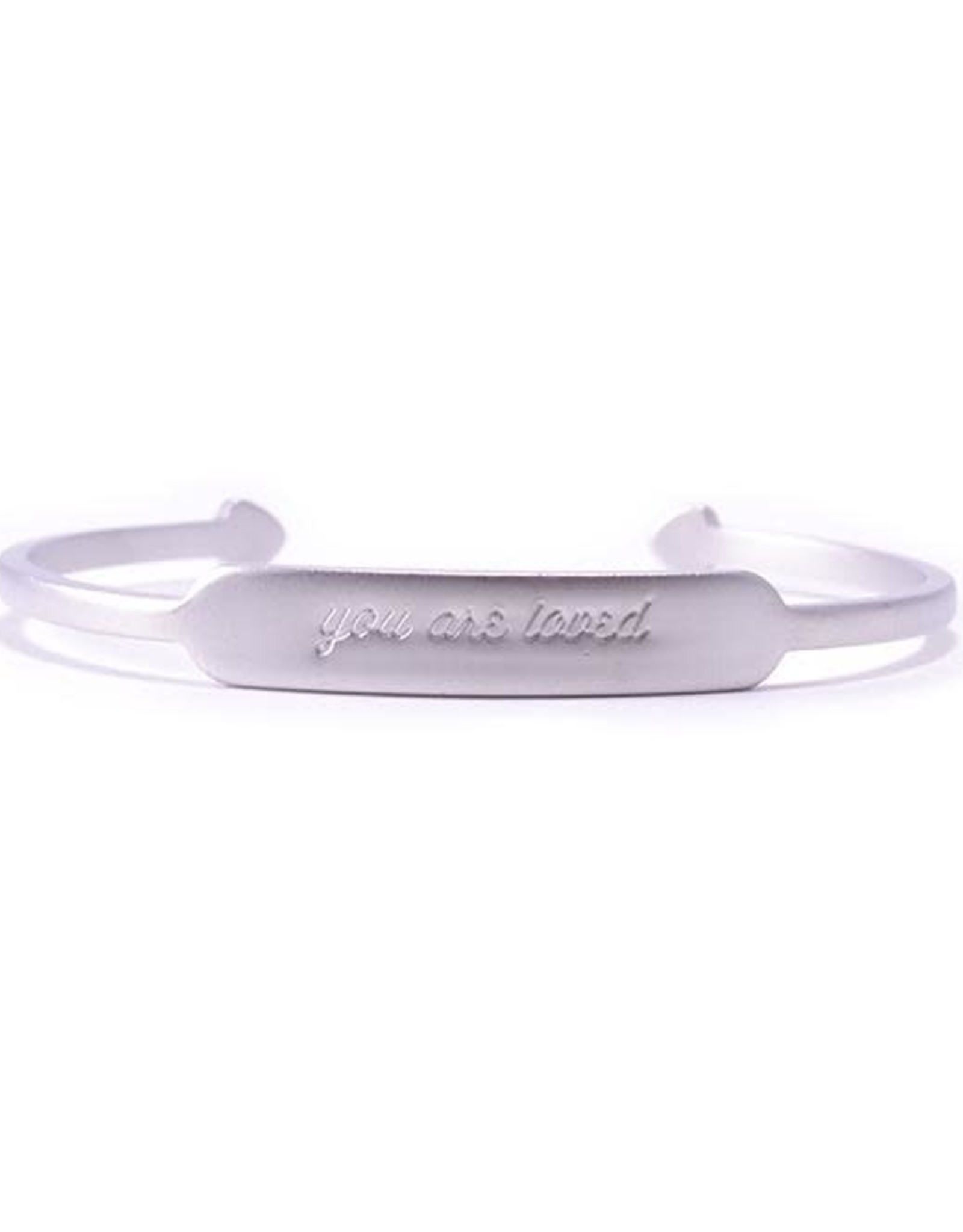 Oh, Hello Friend You Are Loved Bracelet - silver plate, matte finish
