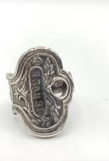 Redux Vintage Key Ring, Sz. 6 - ''Numerical'' in Sterling Silver, Antiqued