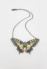 Green Tree Jewelry Swallowtail Butterfly Necklace Laser-cut Wood