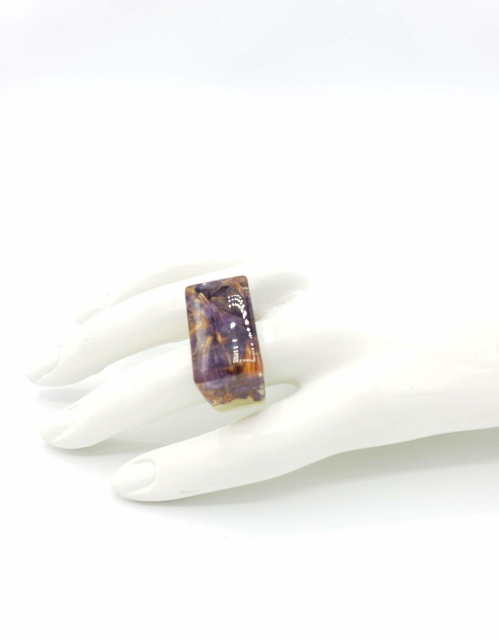 Forget Me Not Cube Resin Ring