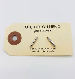 Oh, Hello Friend Silver Bar Posts - Geometric Stud Earrings