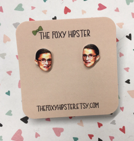 The Foxy Hipster Ruth Bader Ginsburg Shrinky Dink Post Earrings - The Foxy Hipster