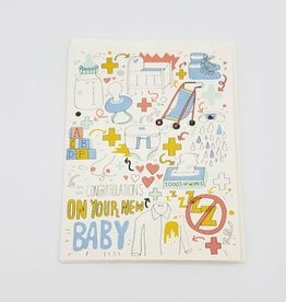 "Congratulations on your New Baby" Greeting Card - Red Cap