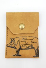 In Blue Handmade Pig - Leather Snap Card Wallet