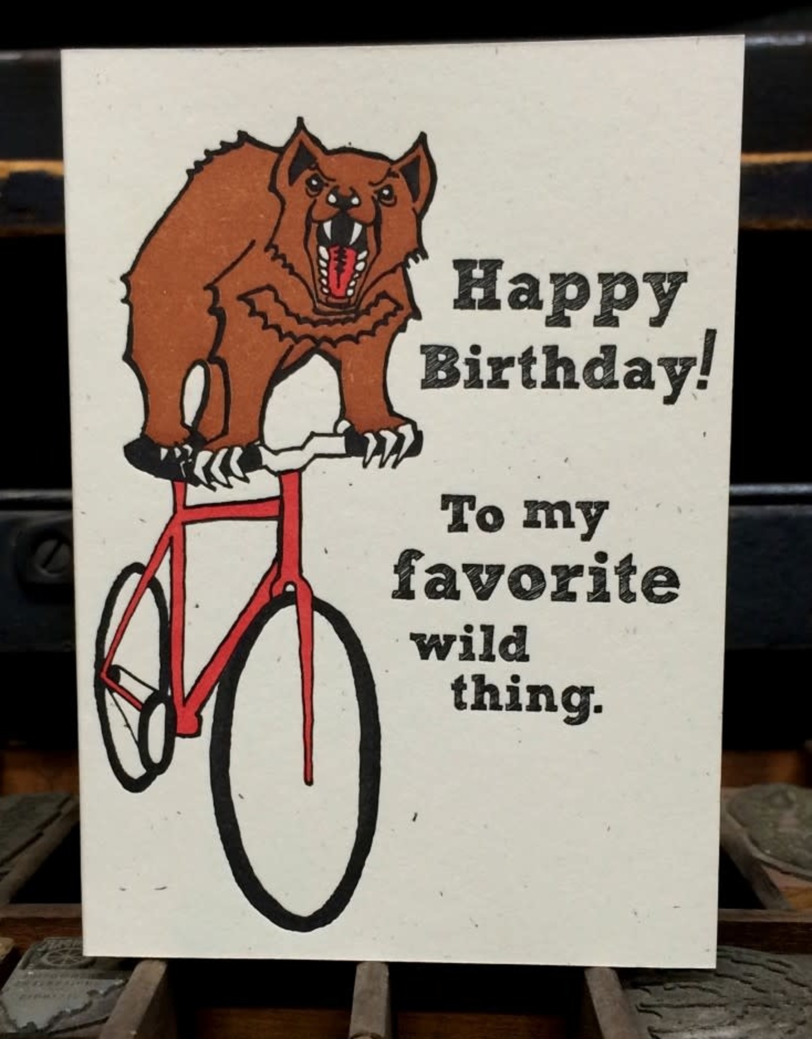 Wild Thing Birthday Greeting Card - Lady Pilot Letterpress