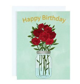 Michael Roger Roses Birthday Card by Michael Roger