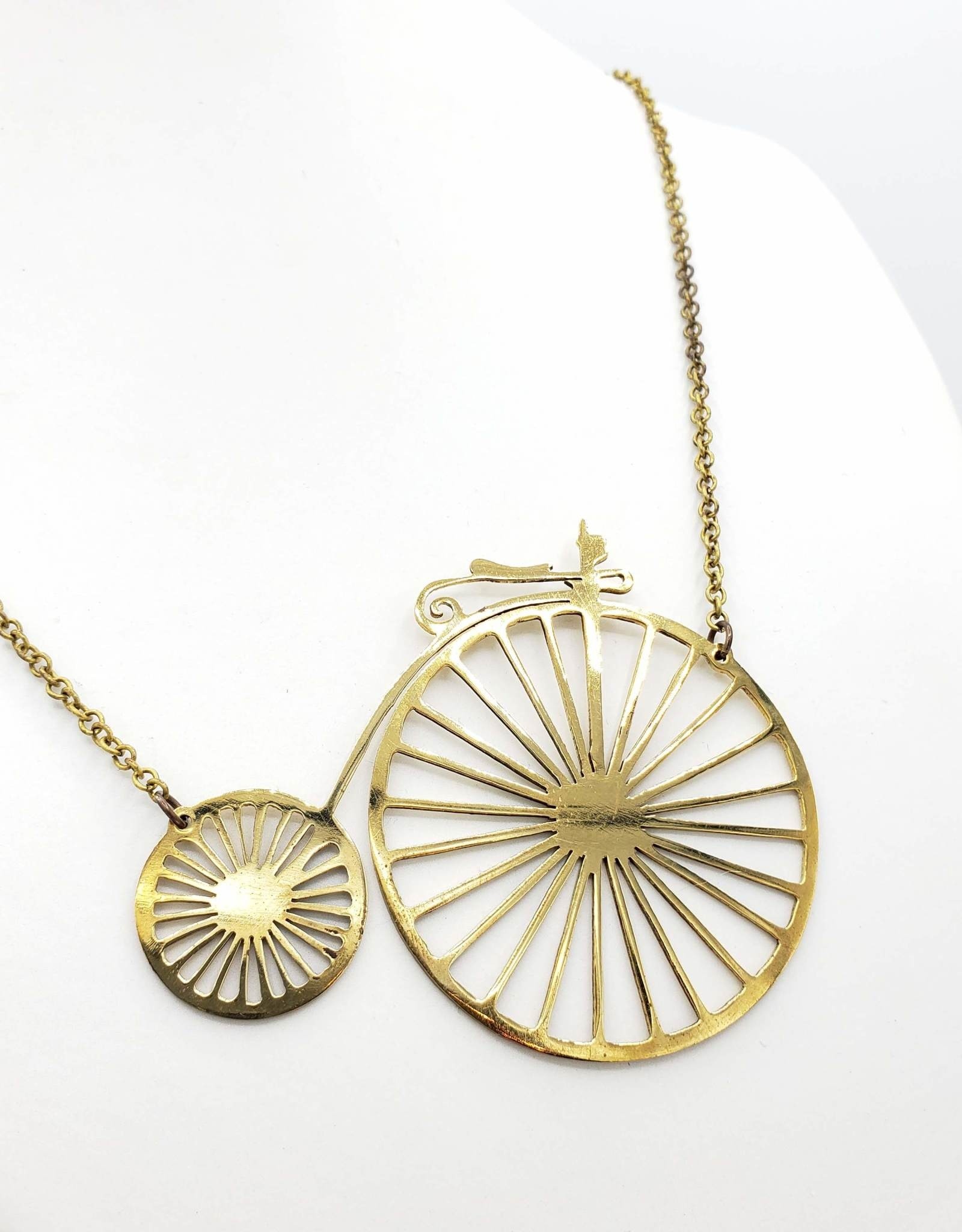 Monserat de Lucca Brass Vintage Bicycle Necklace