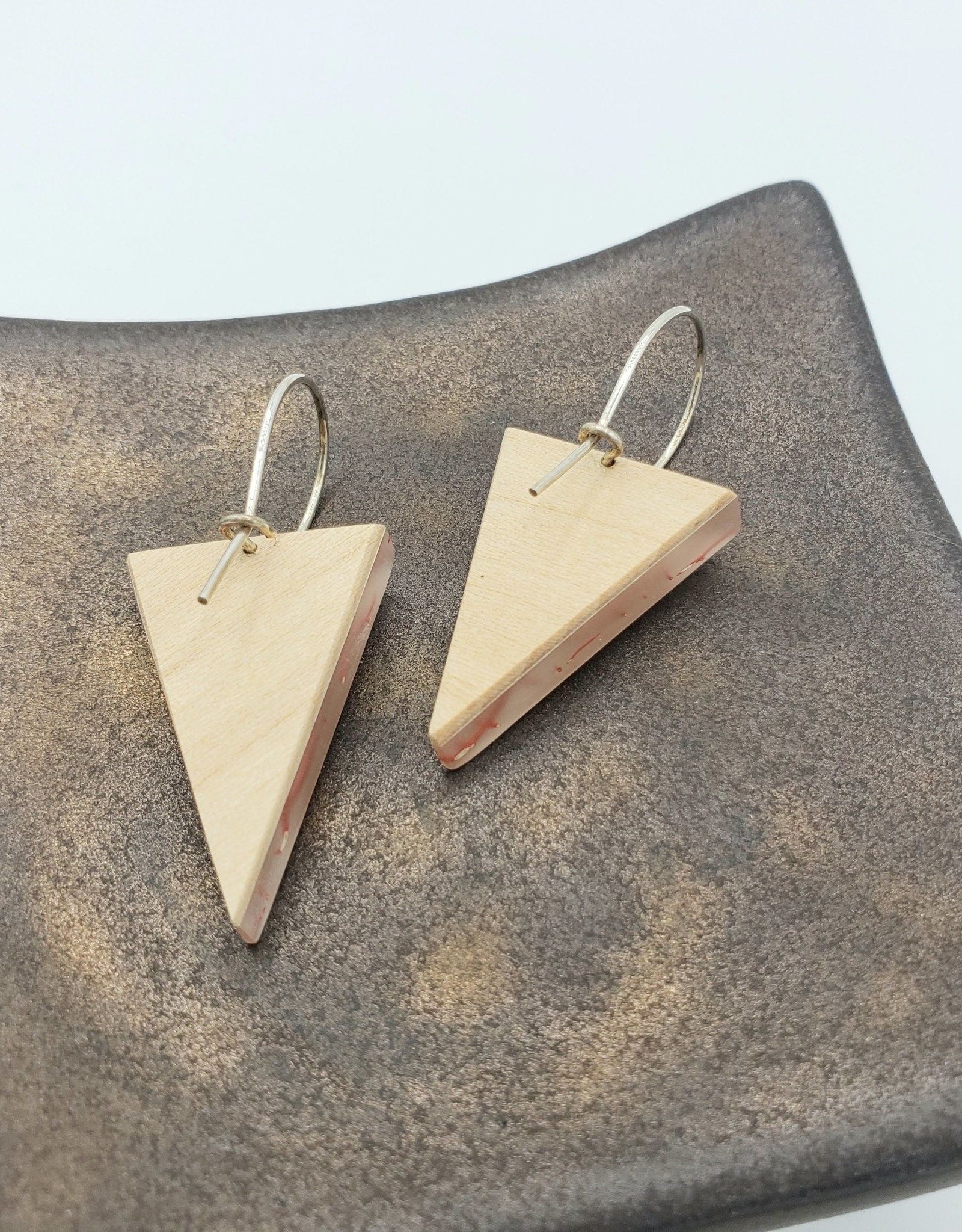 Fernworks Red Sea Fan Triangle Resin Earrings by Fernworks