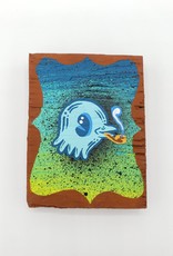 Little Blue Bird Painting 2" X 2.5" by Tripper Dungan