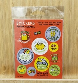 Gemma Correll "I wish I still Got Stickers" Orange Gift Label Sticker Sheets -3 per pack by Gemma Correll
