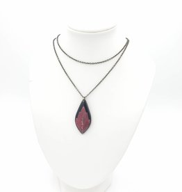 by Kali Resin Drops Leaf and Black Wood Necklace