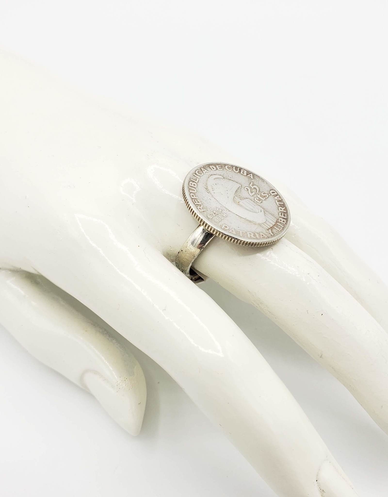 Redux Cuban Coin Ring, Sterling Silver