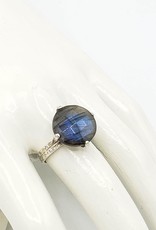 Tiger Mountain Prong Set Faceted Labradorite Ring, Sterling Silver