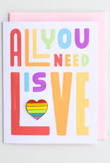 Valley Cruise Press "All You Need Is Love" Greeting Card + Enamel Pin - Valley Cruise Press