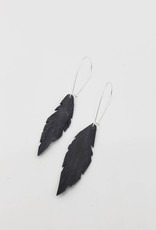 Redux Recycled Bike Tire Feather Earrings