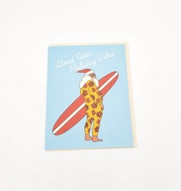 Seltzer Surf Santa Holiday Greeting Card - Seltzer
